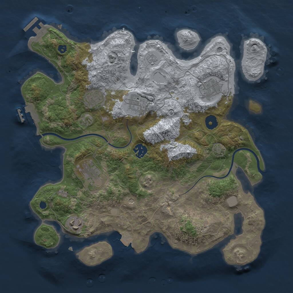 Rust Map: Procedural Map, Size: 3300, Seed: 1299907276, 12 Monuments