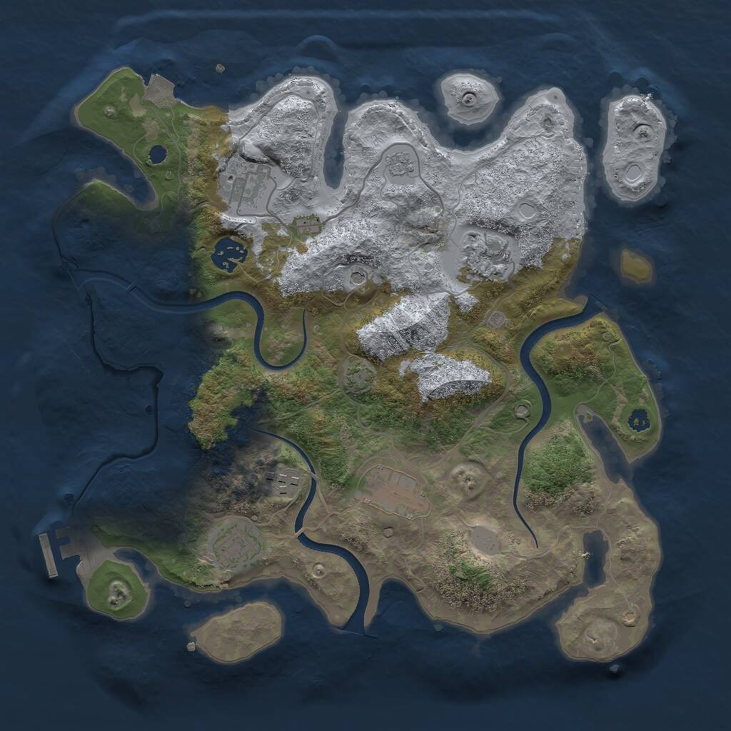 Rust Map: Procedural Map, Size: 3300, Seed: 1299907276, 11 Monuments
