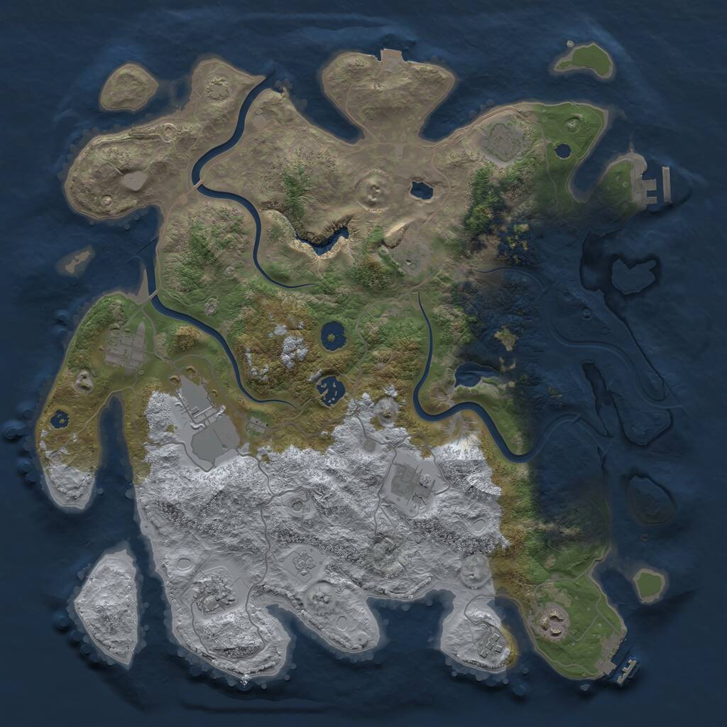 Rust Map: Procedural Map, Size: 4000, Seed: 24142512, 15 Monuments