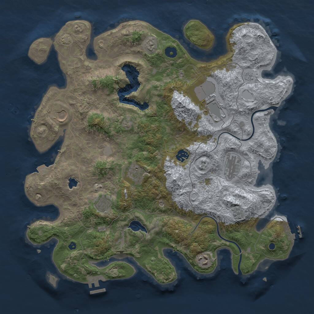 Rust Map: Procedural Map, Size: 4000, Seed: 1609055227, 14 Monuments