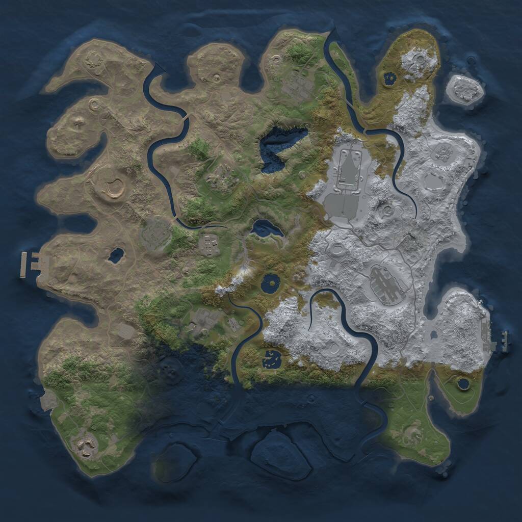 Rust Map: Procedural Map, Size: 4000, Seed: 222398, 16 Monuments