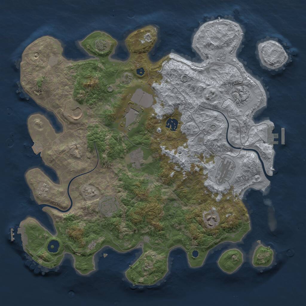 Rust Map: Procedural Map, Size: 3750, Seed: 235061957, 15 Monuments