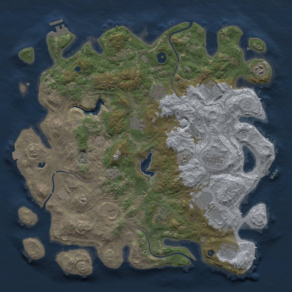 Rust Map: Procedural Map, Size: 4250, Seed: 1122157680, 16 Monuments