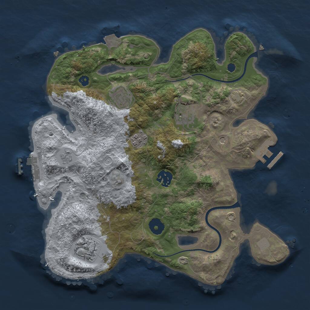 Rust Map: Procedural Map, Size: 3000, Seed: 31097, 11 Monuments