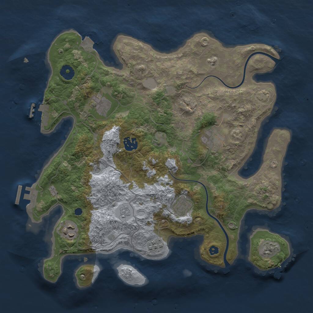 Rust Map: Procedural Map, Size: 3300, Seed: 50004, 12 Monuments