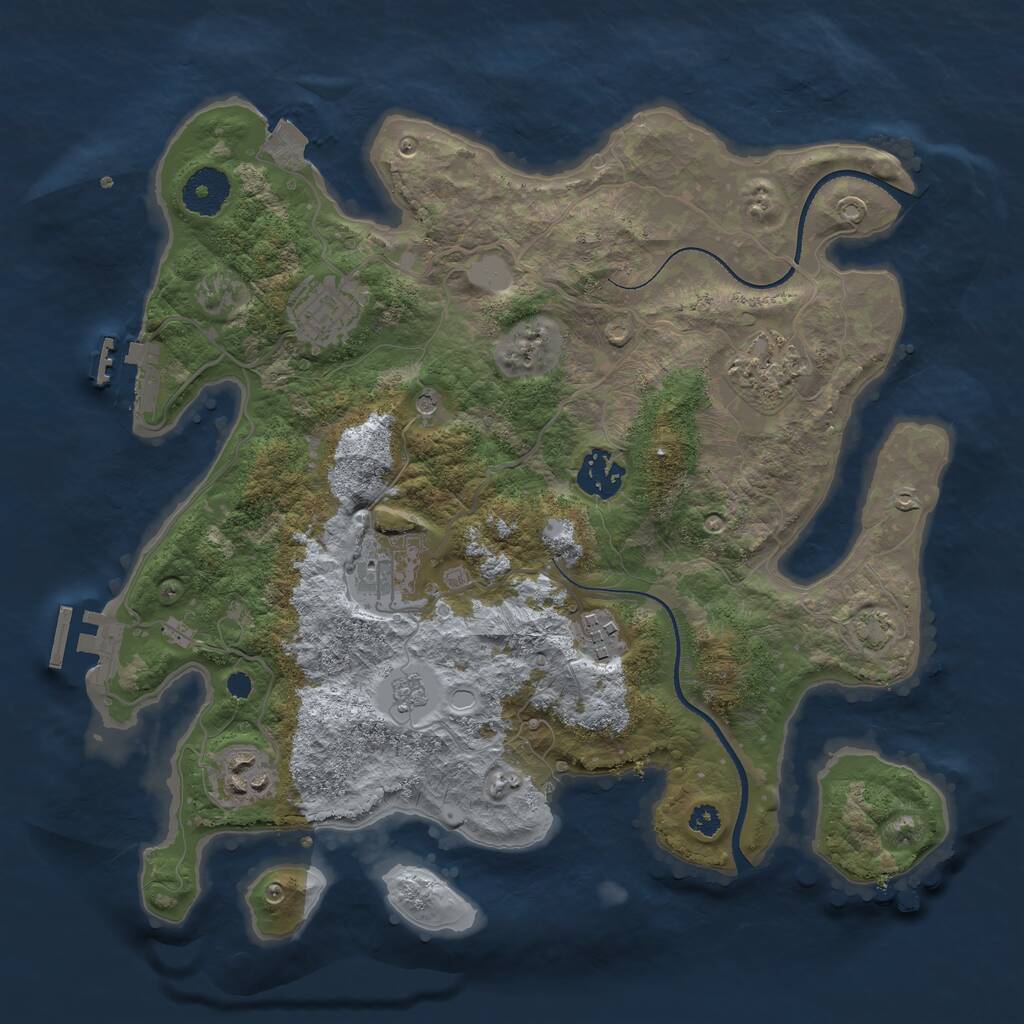 Rust Map: Procedural Map, Size: 3300, Seed: 50004, 12 Monuments