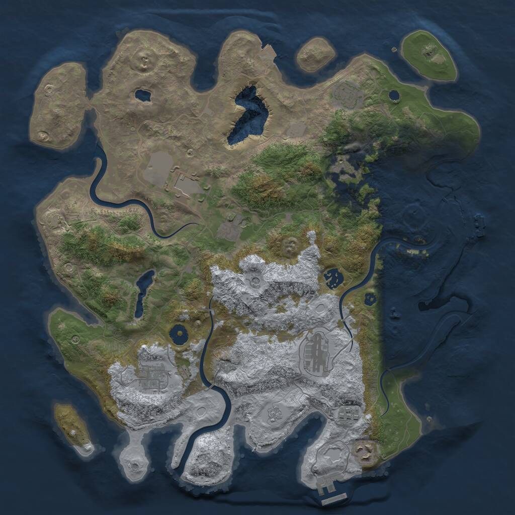 Rust Map: Procedural Map, Size: 4000, Seed: 8101, 15 Monuments