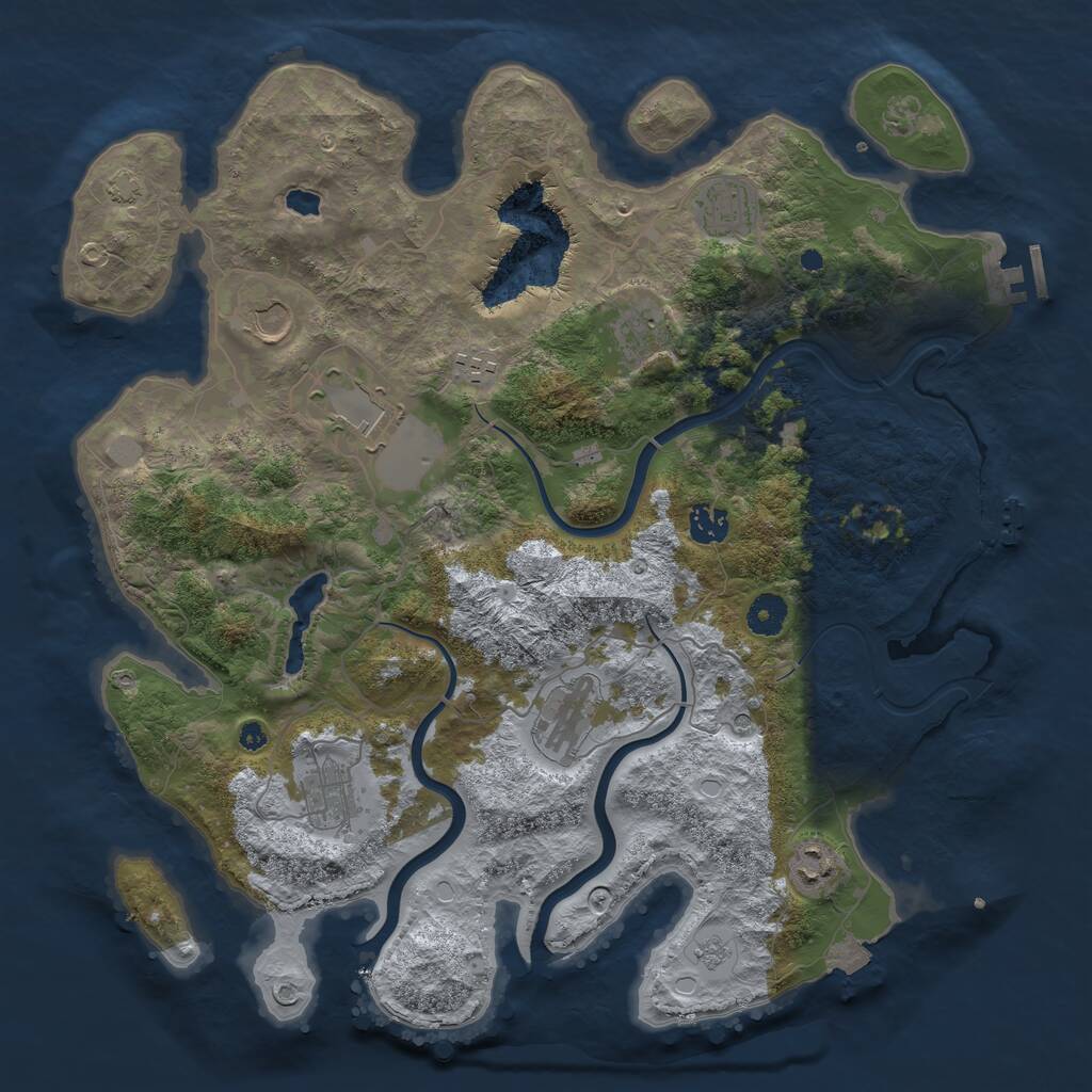 Rust Map: Procedural Map, Size: 4000, Seed: 8101, 15 Monuments