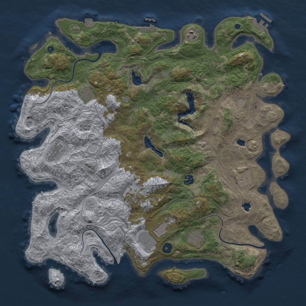 Rust Map: Procedural Map, Size: 4500, Seed: 17364499, 15 Monuments