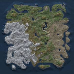 Thumbnail Rust Map: Procedural Map, Size: 4500, Seed: 17364499, 15 Monuments