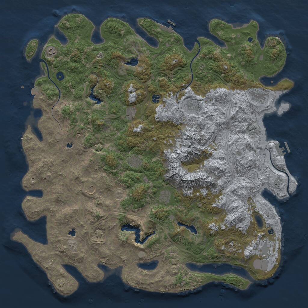 Rust Map: Procedural Map, Size: 5423, Seed: 24992, 17 Monuments