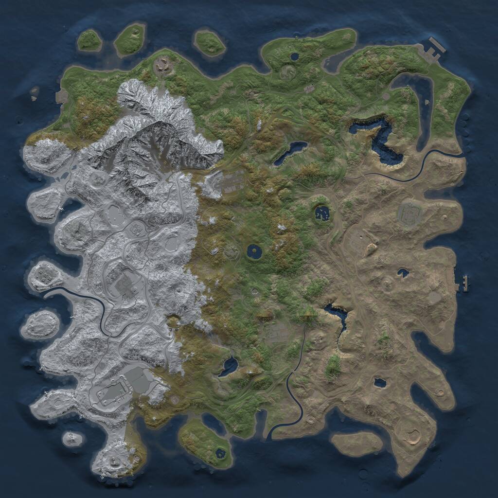 Rust Map: Procedural Map, Size: 5000, Seed: 1597736673, 16 Monuments