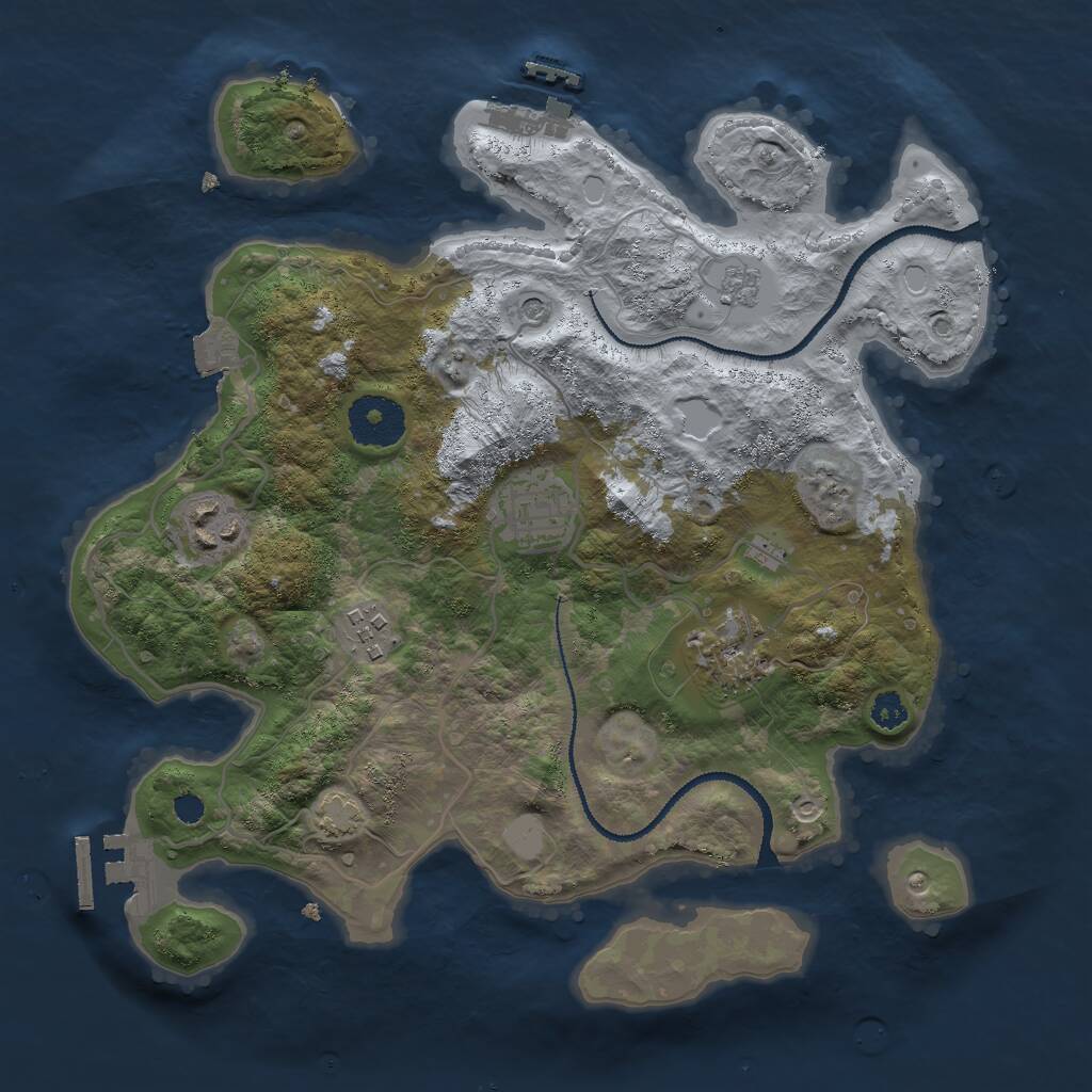 Rust Map: Procedural Map, Size: 3000, Seed: 1501429037, 10 Monuments