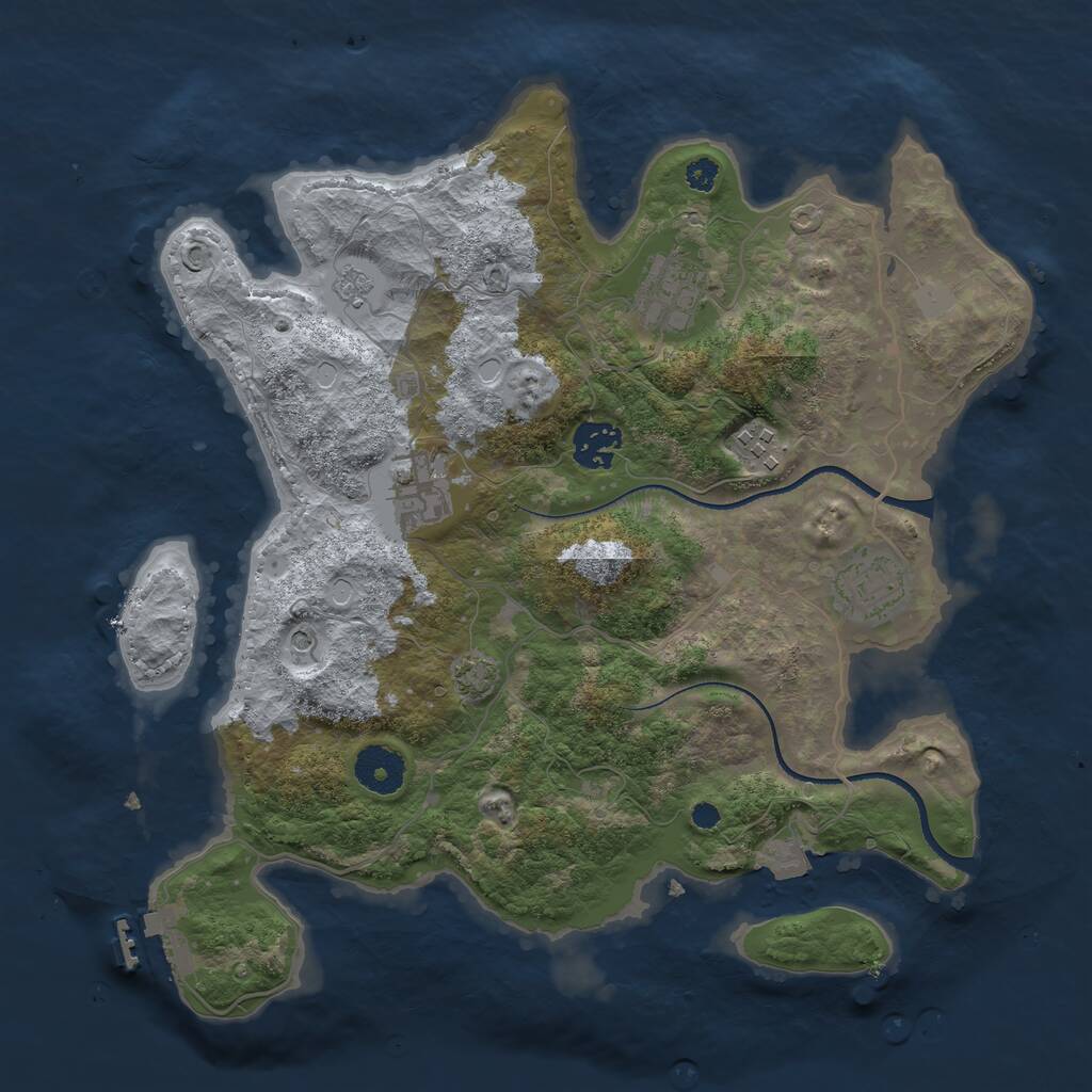 Rust Map: Procedural Map, Size: 3350, Seed: 50005, 10 Monuments