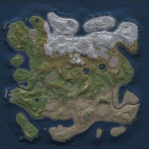 Thumbnail Rust Map: Procedural Map, Size: 3500, Seed: 1927758880, 14 Monuments