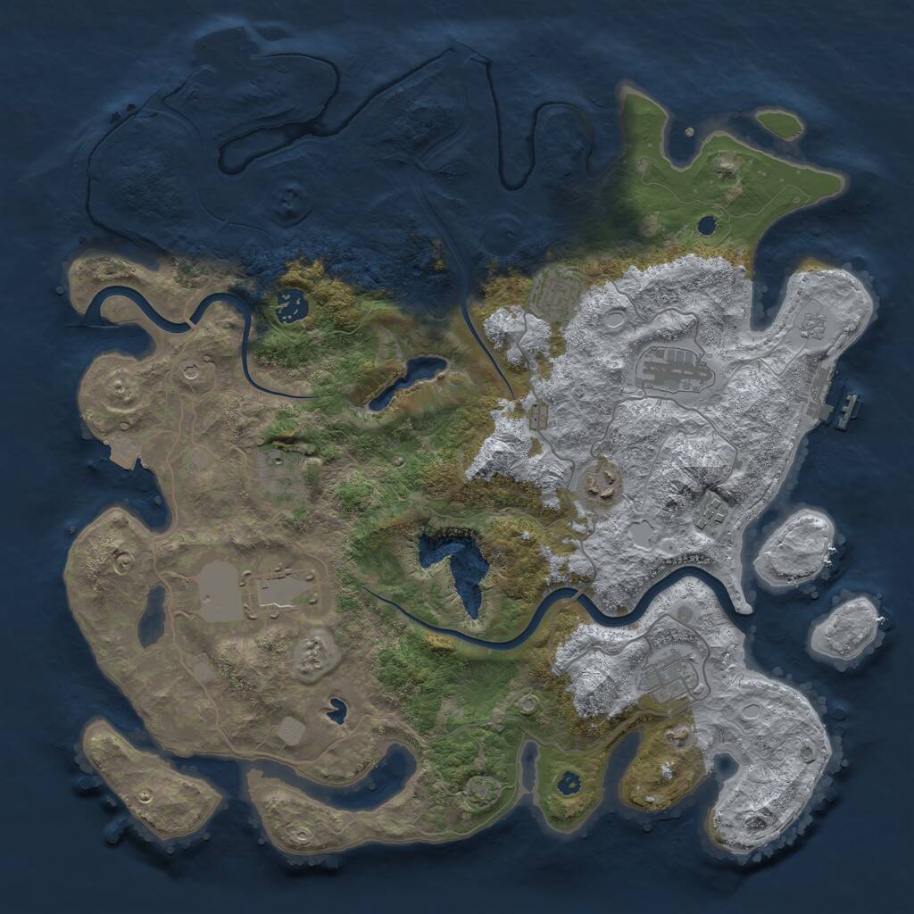 Rust Map: Procedural Map, Size: 4000, Seed: 1307989999, 14 Monuments