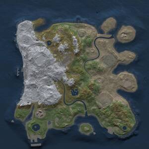 Thumbnail Rust Map: Procedural Map, Size: 3000, Seed: 2134863469, 12 Monuments