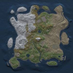 Thumbnail Rust Map: Procedural Map, Size: 3500, Seed: 50005, 12 Monuments