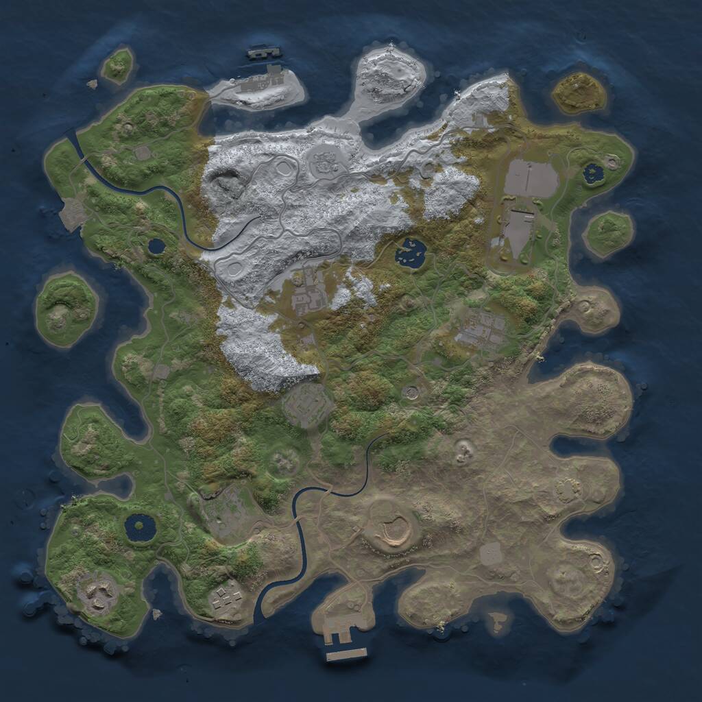 Rust Map: Procedural Map, Size: 3500, Seed: 322253082, 15 Monuments