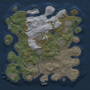 Thumbnail Rust Map: Procedural Map, Size: 3500, Seed: 322253082, 15 Monuments