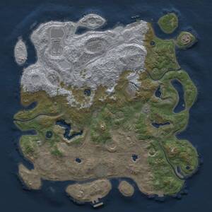 Thumbnail Rust Map: Procedural Map, Size: 4500, Seed: 128347212, 16 Monuments