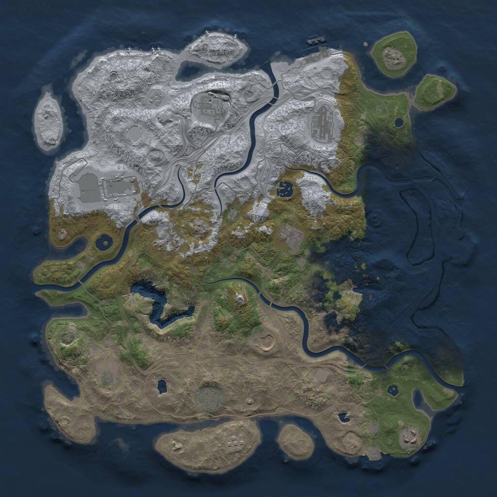 Rust Map: Procedural Map, Size: 4500, Seed: 128347212, 17 Monuments