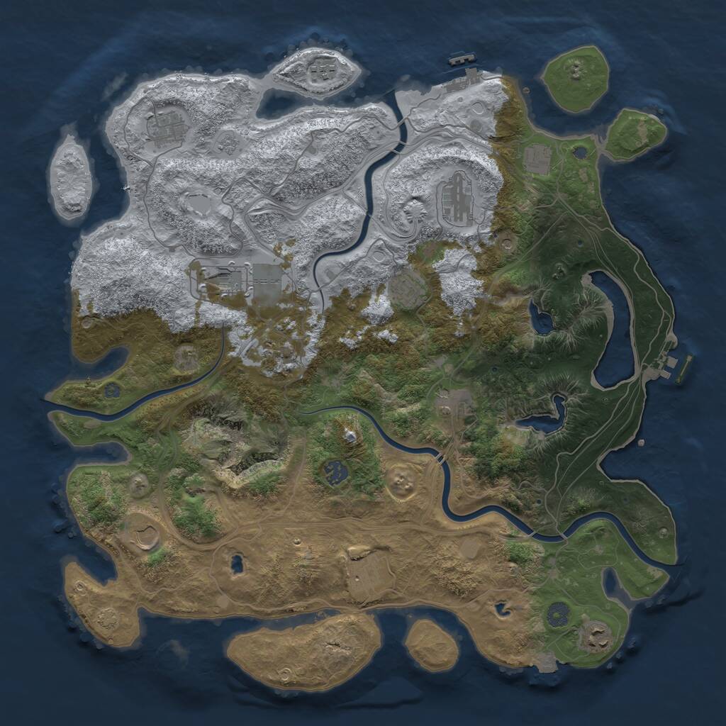 Rust Map: Procedural Map, Size: 4500, Seed: 128347212, 19 Monuments