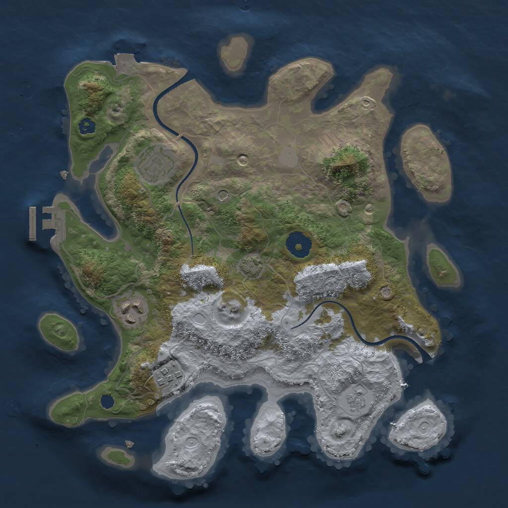 Rust Map: Procedural Map, Size: 3000, Seed: 1614511829, 8 Monuments