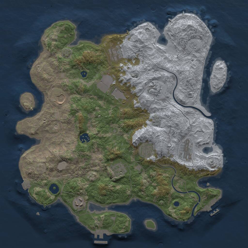 Rust Map: Procedural Map, Size: 3800, Seed: 1477487808, 16 Monuments