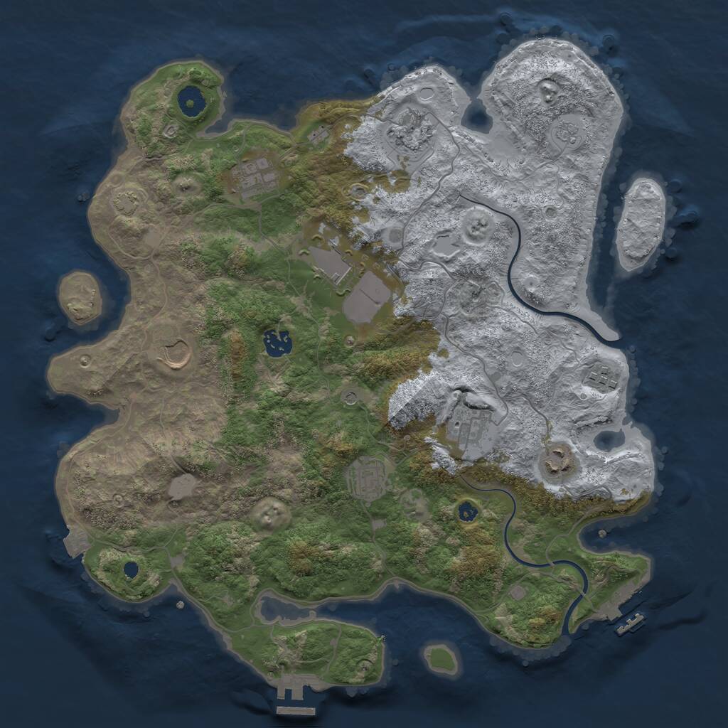 Rust Map: Procedural Map, Size: 3800, Seed: 1477487808, 15 Monuments