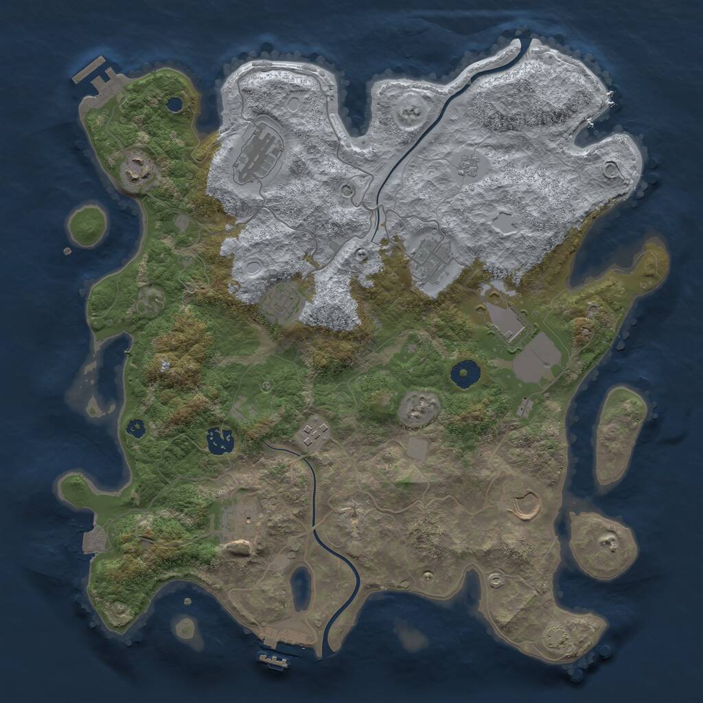 Rust Map: Procedural Map, Size: 3750, Seed: 1334, 15 Monuments