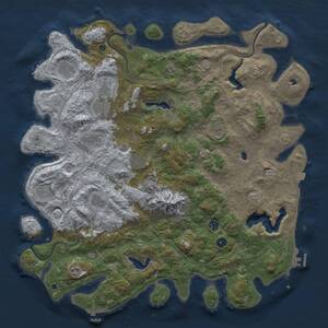 Thumbnail Rust Map: Procedural Map, Size: 5000, Seed: 645093750, 17 Monuments