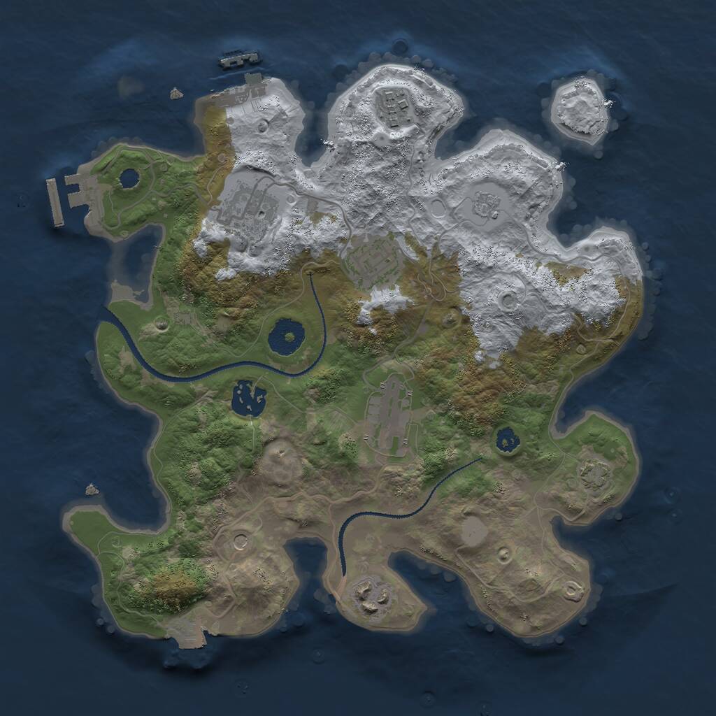 Rust Map: Procedural Map, Size: 3000, Seed: 335897381, 12 Monuments