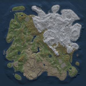 Thumbnail Rust Map: Procedural Map, Size: 4250, Seed: 701023678, 14 Monuments