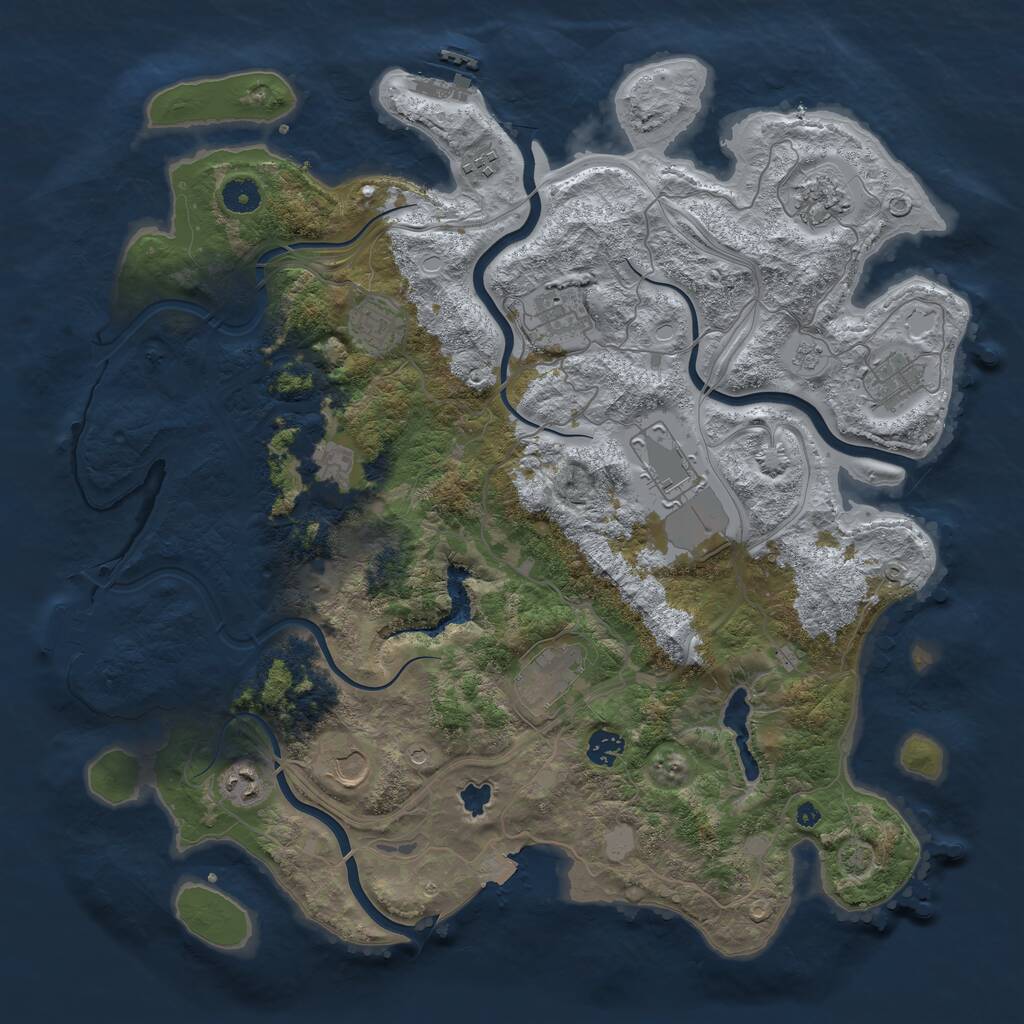 Rust Map: Procedural Map, Size: 4250, Seed: 701023678, 17 Monuments