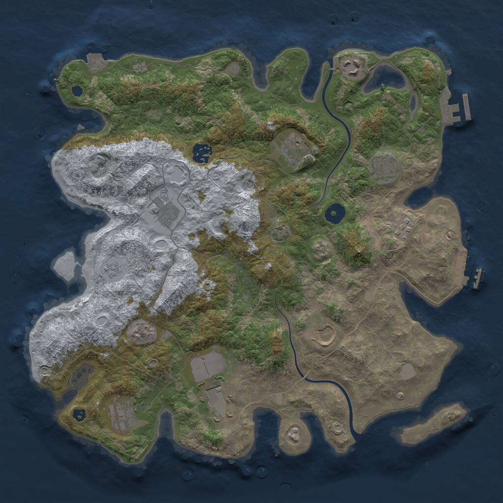 Rust Map: Procedural Map, Size: 3800, Seed: 1551172288, 15 Monuments