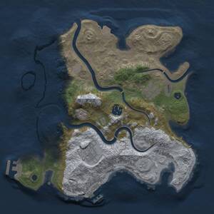 Thumbnail Rust Map: Procedural Map, Size: 3000, Seed: 1105706843, 10 Monuments