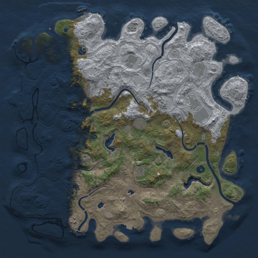 Rust Map: Procedural Map, Size: 4800, Seed: 968898, 16 Monuments