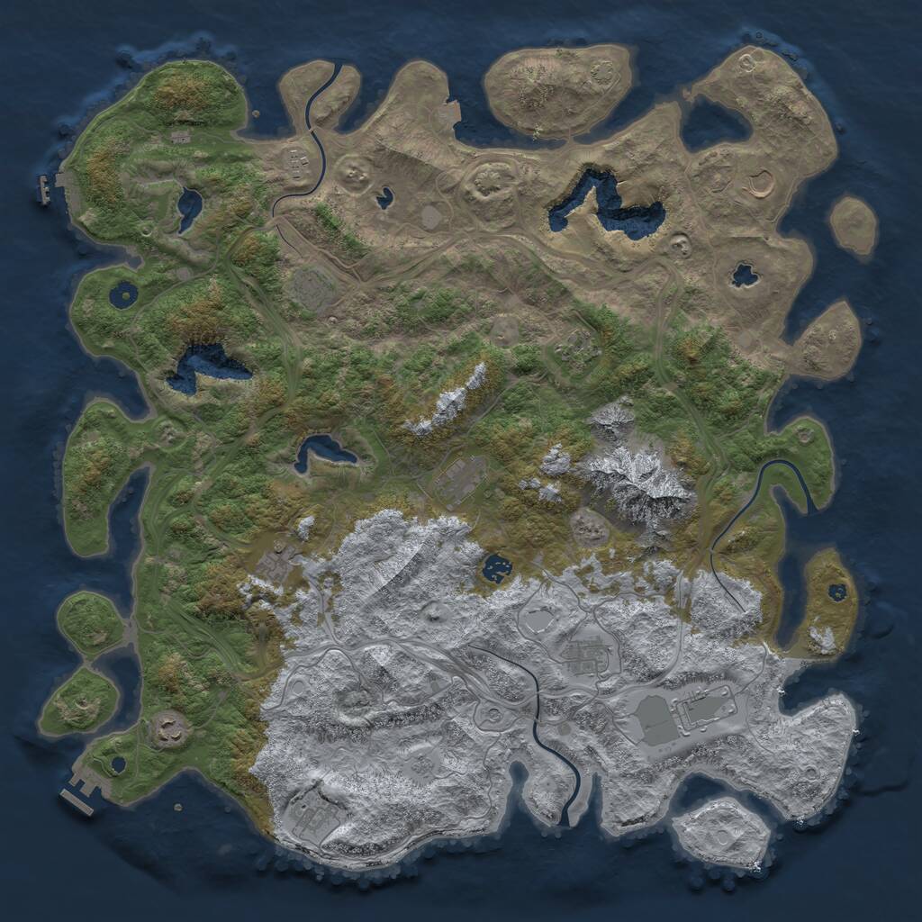 Rust Map: Procedural Map, Size: 5000, Seed: 103162429, 17 Monuments