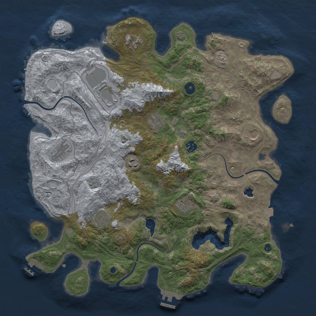 Rust Map: Procedural Map, Size: 4250, Seed: 818000831, 16 Monuments