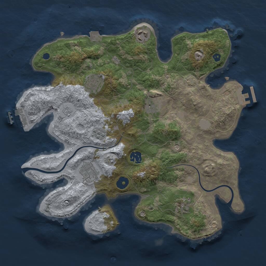 Rust Map: Procedural Map, Size: 3300, Seed: 315110184, 13 Monuments