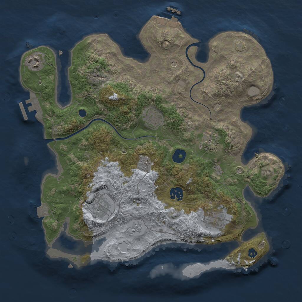 Rust Map: Procedural Map, Size: 3300, Seed: 1969557869, 13 Monuments