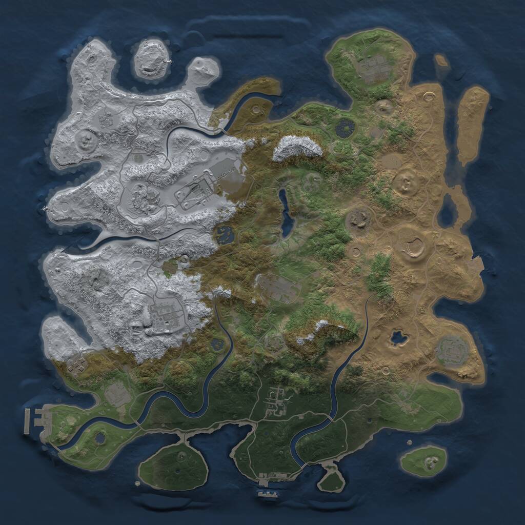 Rust Map: Procedural Map, Size: 4098, Seed: 12, 19 Monuments