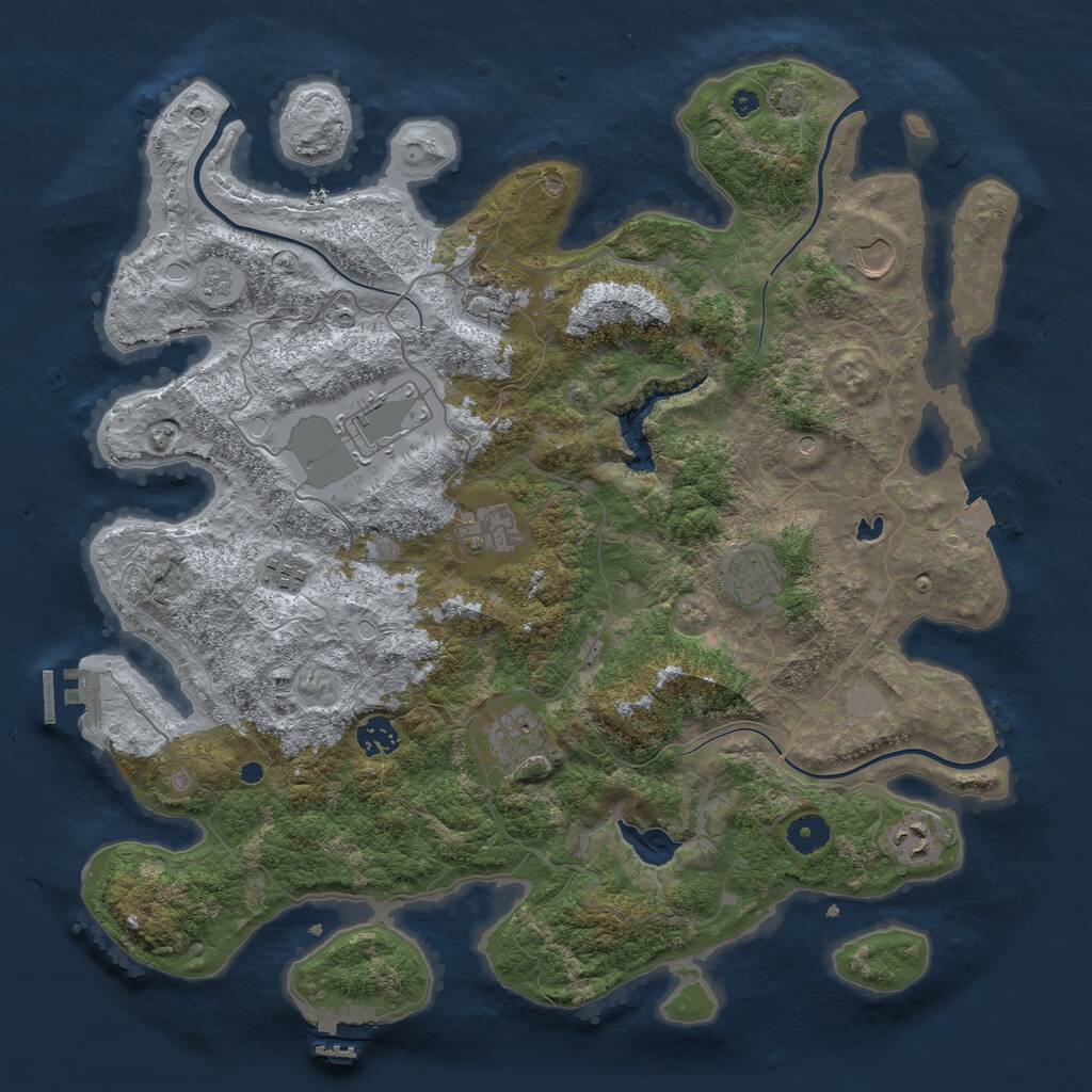 Rust Map: Procedural Map, Size: 4098, Seed: 12, 15 Monuments