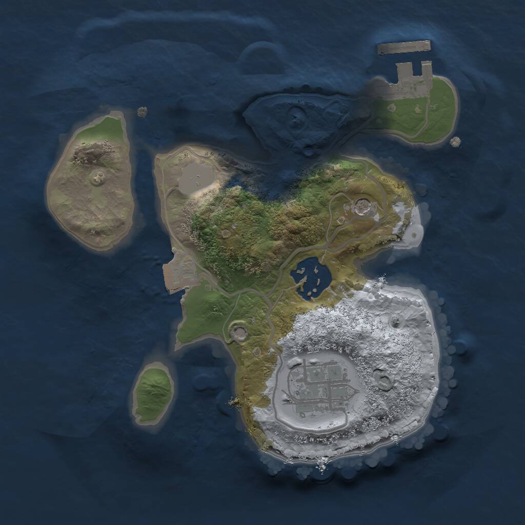 Rust Map: Procedural Map, Size: 2000, Seed: 1973331988, 7 Monuments