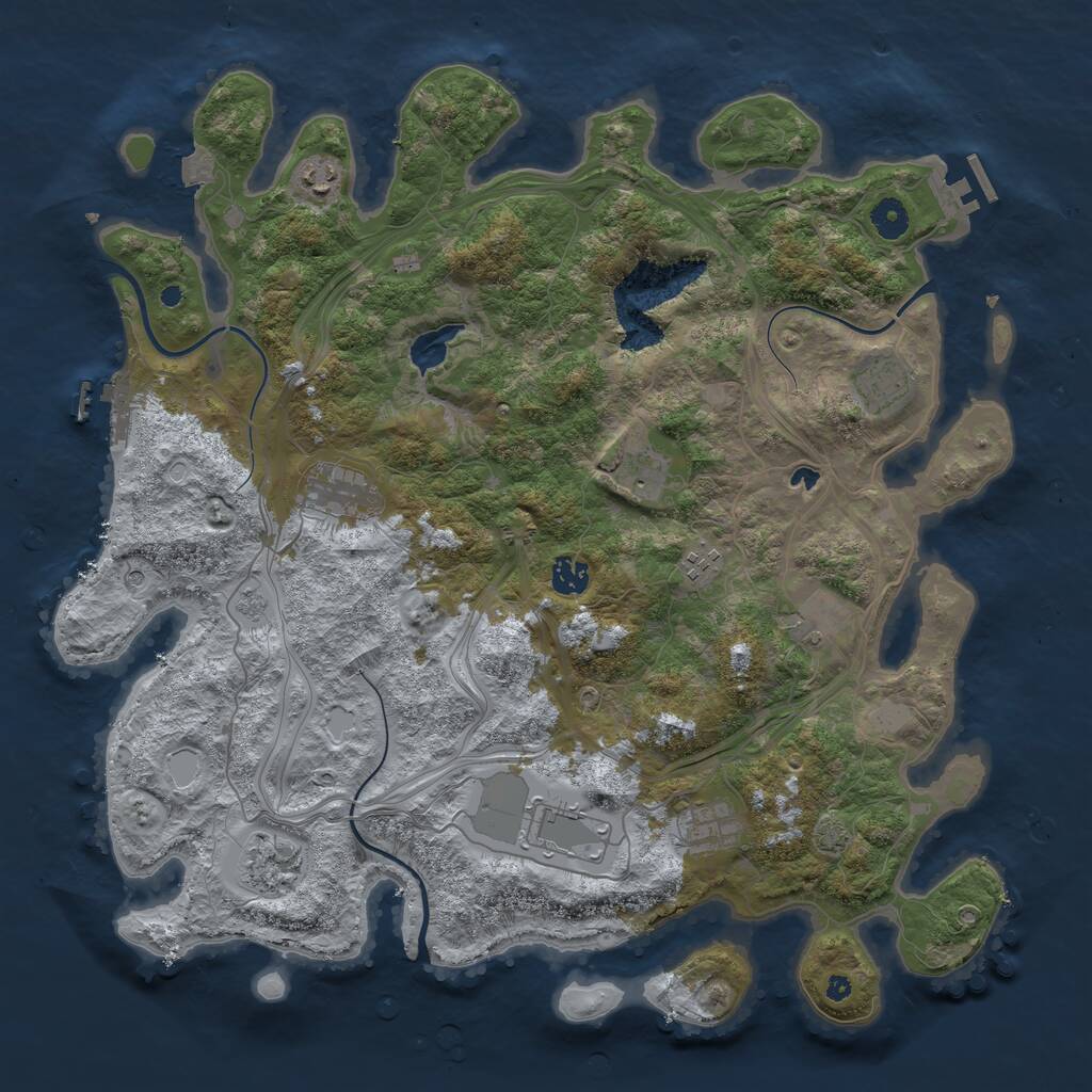 Rust Map: Procedural Map, Size: 4250, Seed: 1952864065, 18 Monuments