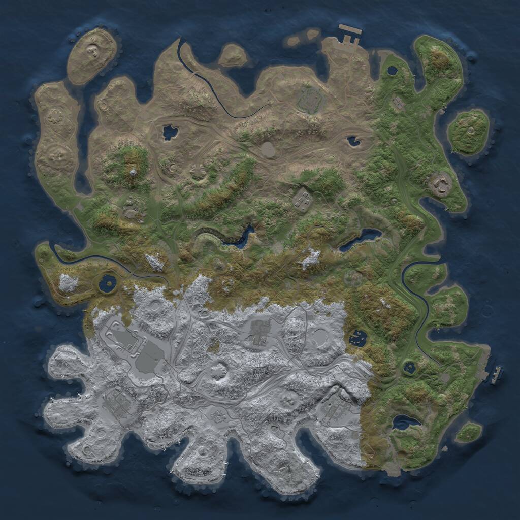 Rust Map: Procedural Map, Size: 4500, Seed: 1846433949, 15 Monuments