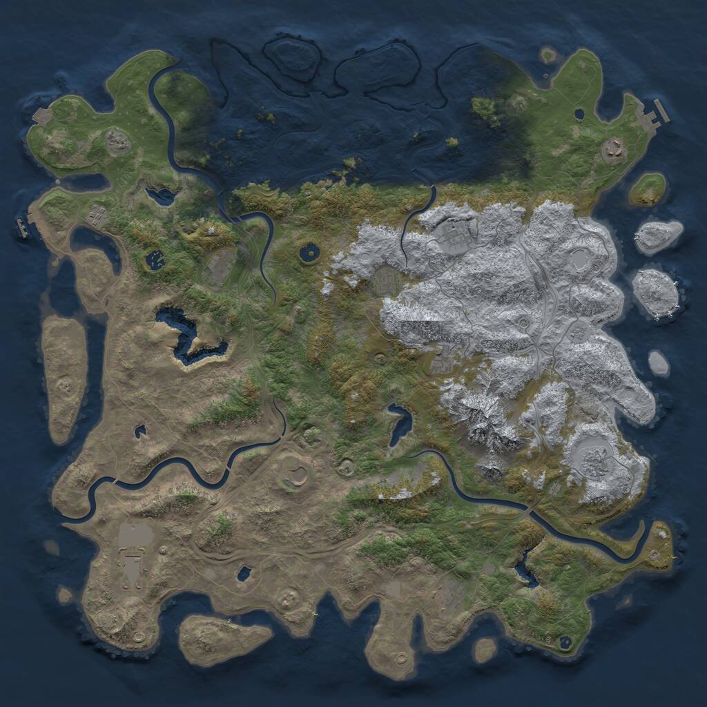 Rust Map: Procedural Map, Size: 5555, Seed: 999999913, 17 Monuments