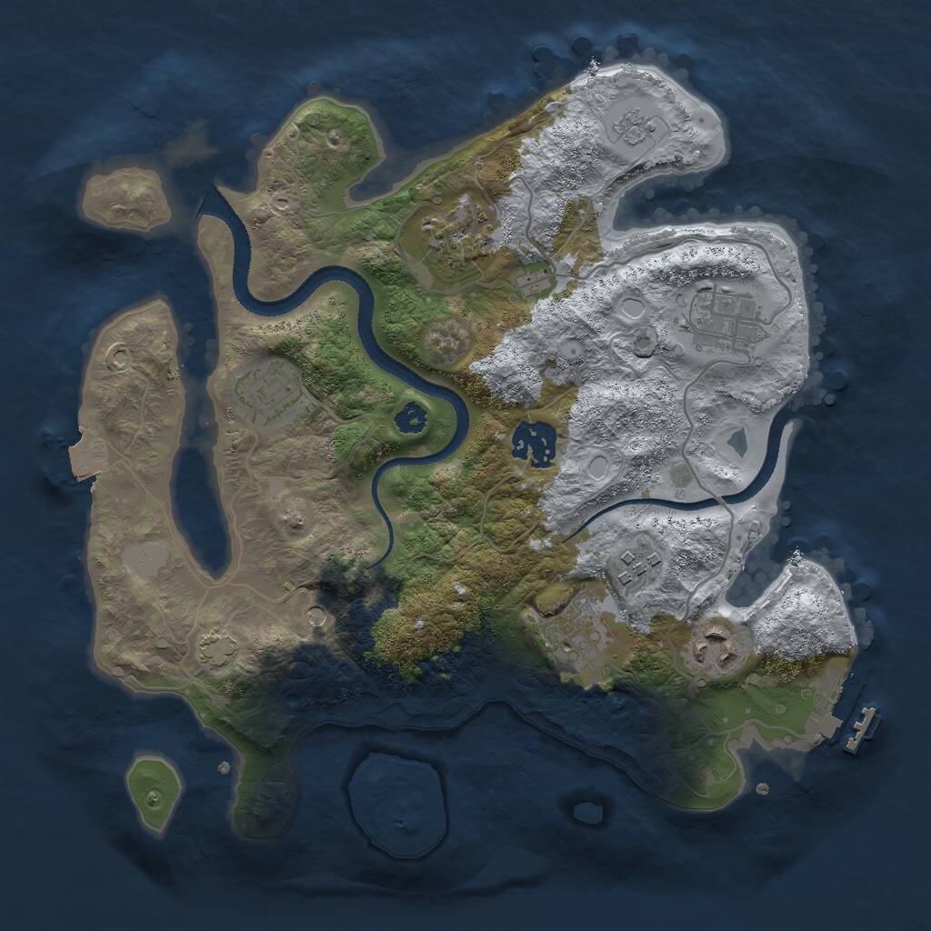 Rust Map: Procedural Map, Size: 3000, Seed: 853108509, 12 Monuments
