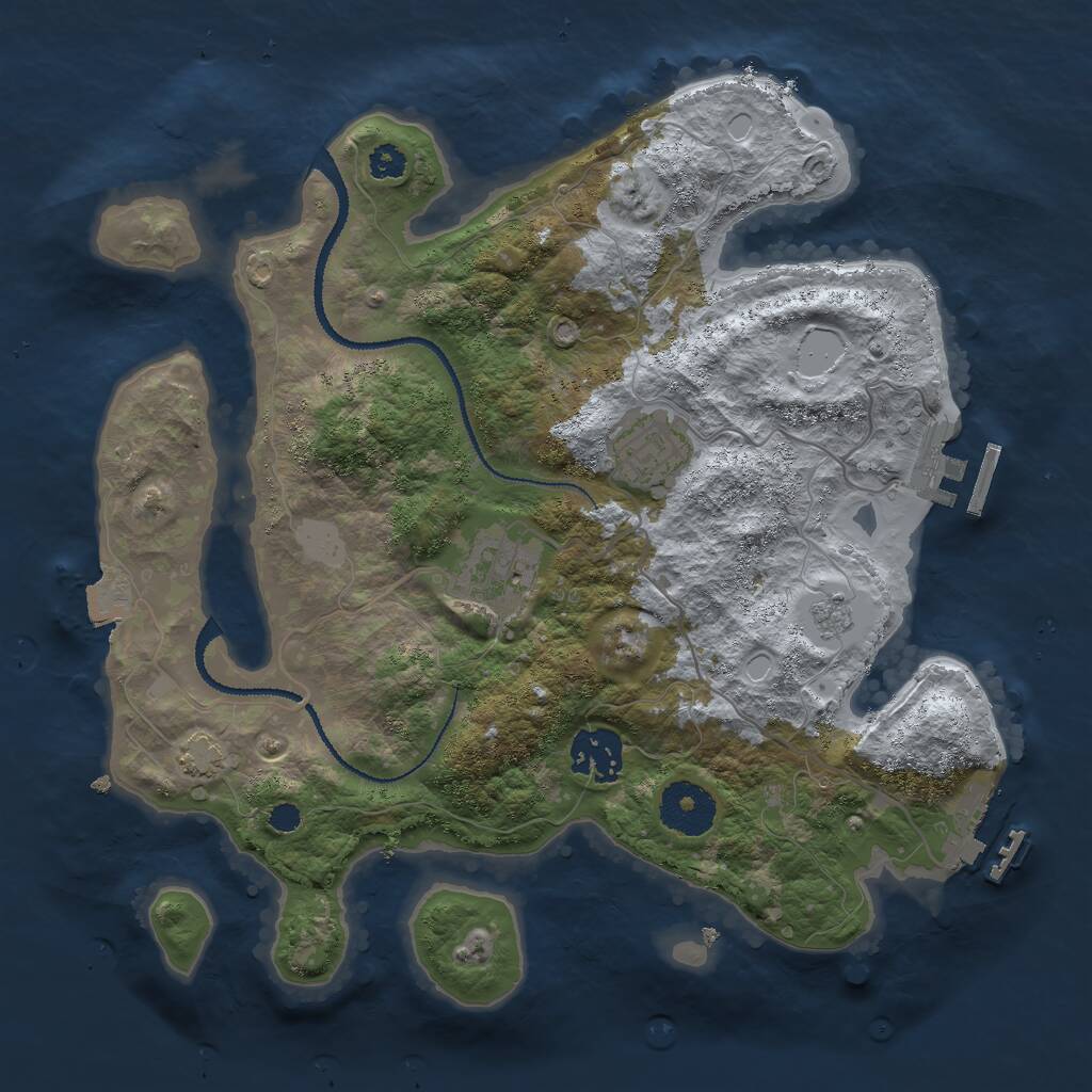 Rust Map: Procedural Map, Size: 3000, Seed: 853108509, 8 Monuments